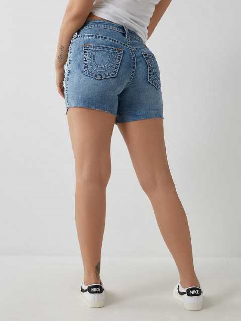 True Religion Jennie Big T Curvy Mager Shorts Dam Blå | QBL830429