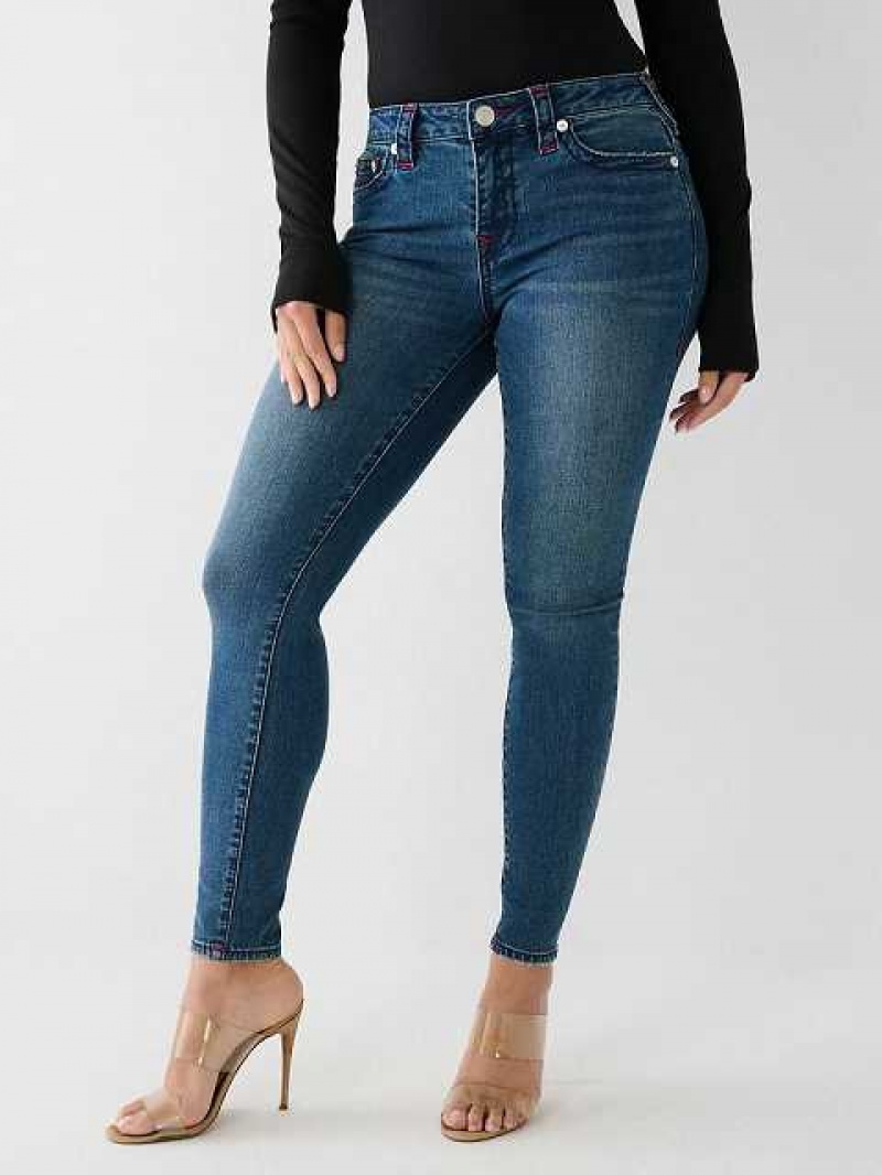 True Religion Jennie Big T Curvy Skinny Jeans Dam Mörkblå | JOB235109