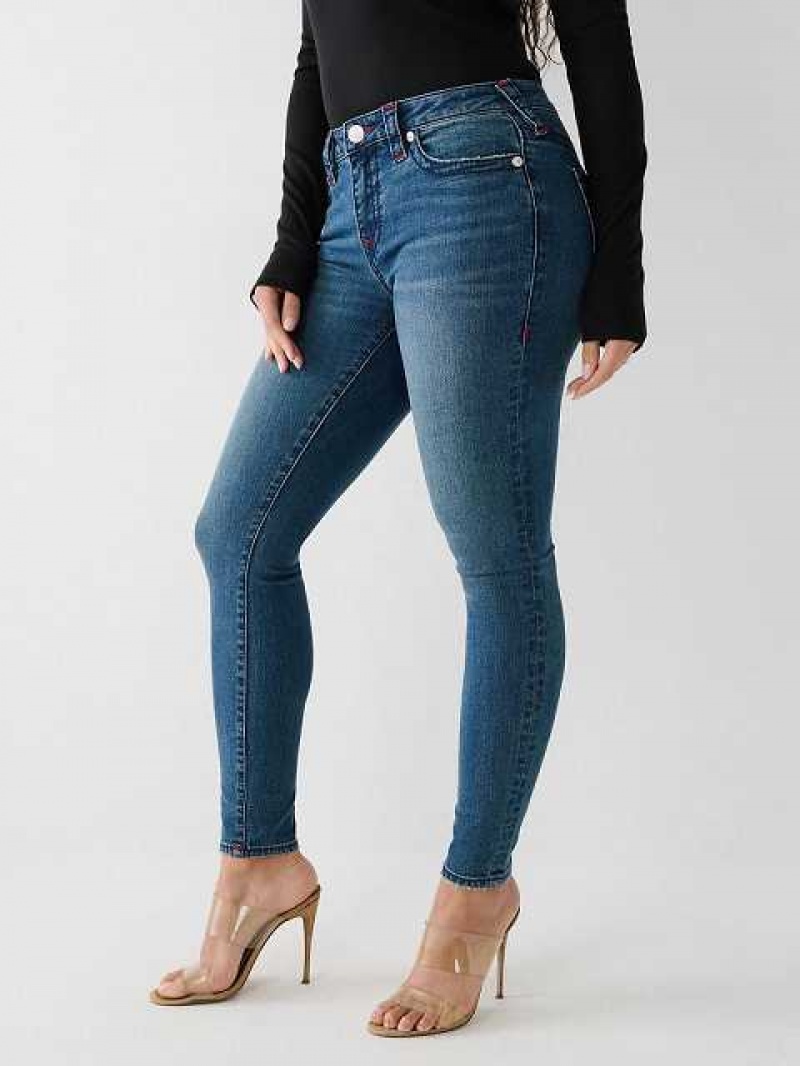 True Religion Jennie Big T Curvy Skinny Jeans Dam Mörkblå | JOB235109