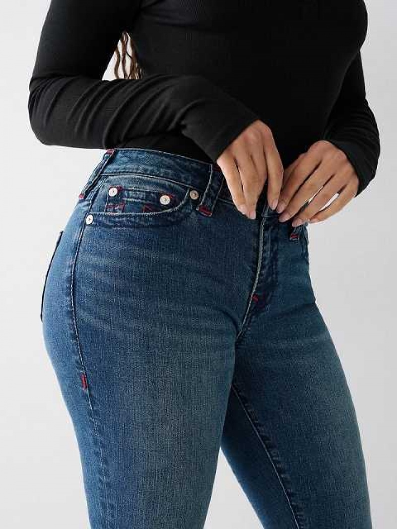 True Religion Jennie Big T Curvy Skinny Jeans Dam Mörkblå | JOB235109