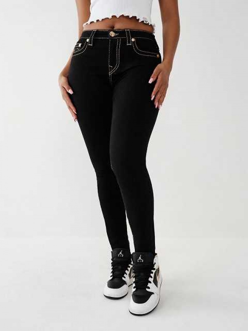 True Religion Jennie Big T Curvy Skinny Jeans Dam Svarta | KPA482156