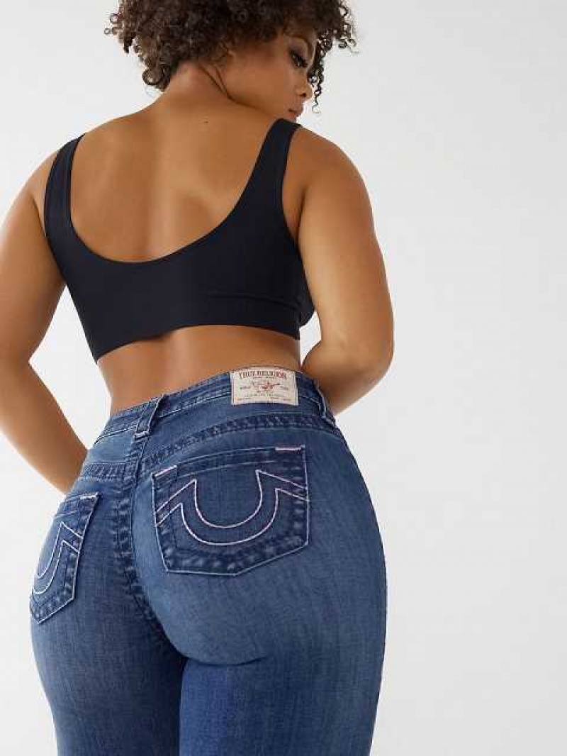 True Religion Jennie Big T Curvy Skinny Jeans Dam Blå | KOF038567