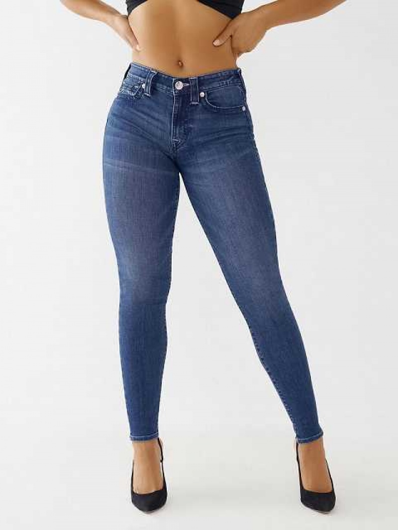 True Religion Jennie Big T Curvy Skinny Jeans Dam Blå | KOF038567