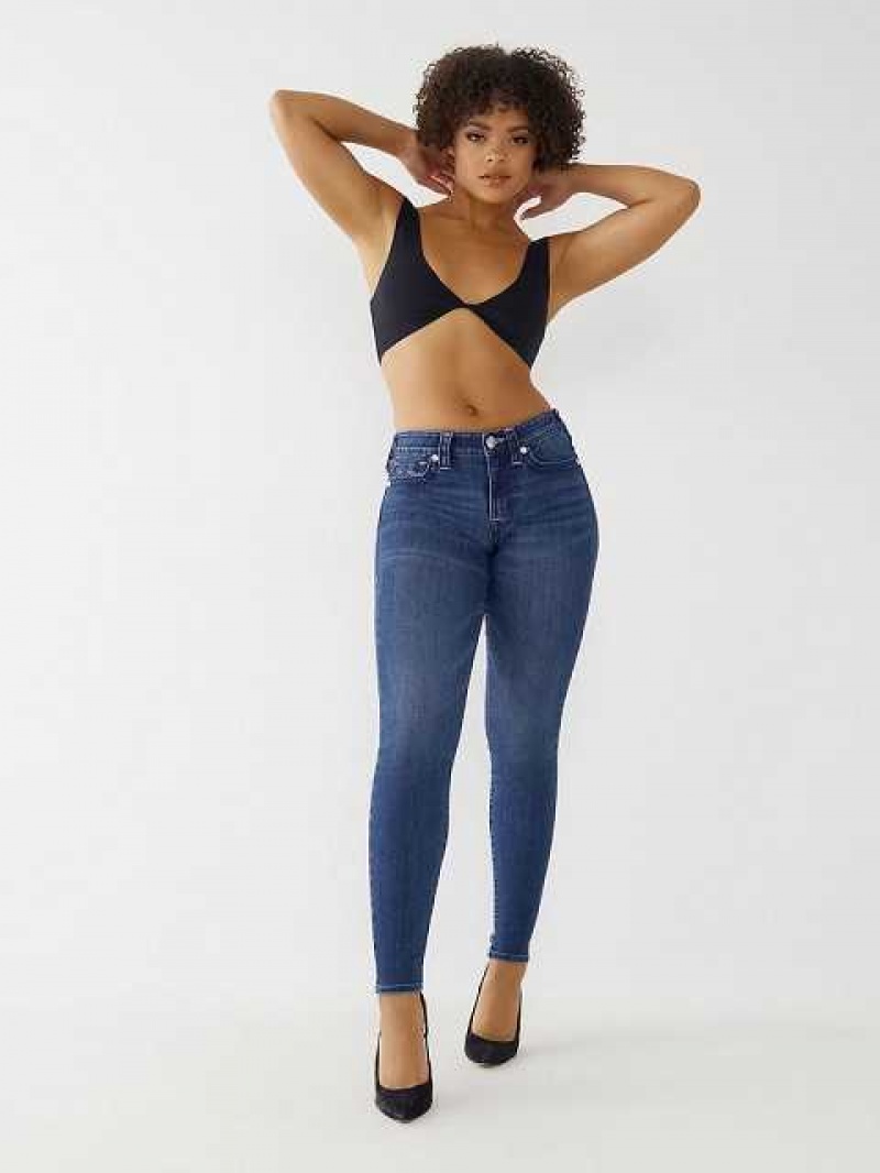 True Religion Jennie Big T Curvy Skinny Jeans Dam Blå | KOF038567