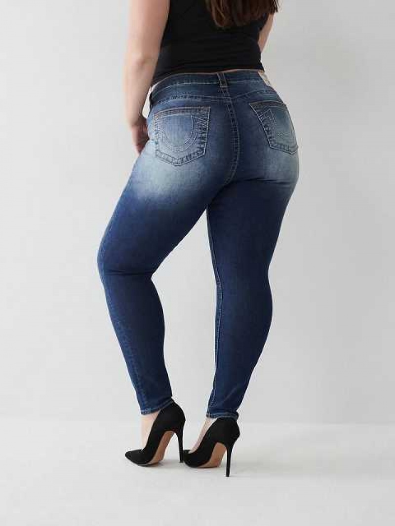 True Religion Jennie Big T Curvy Skinny Jeans Dam Blå | SKP948157