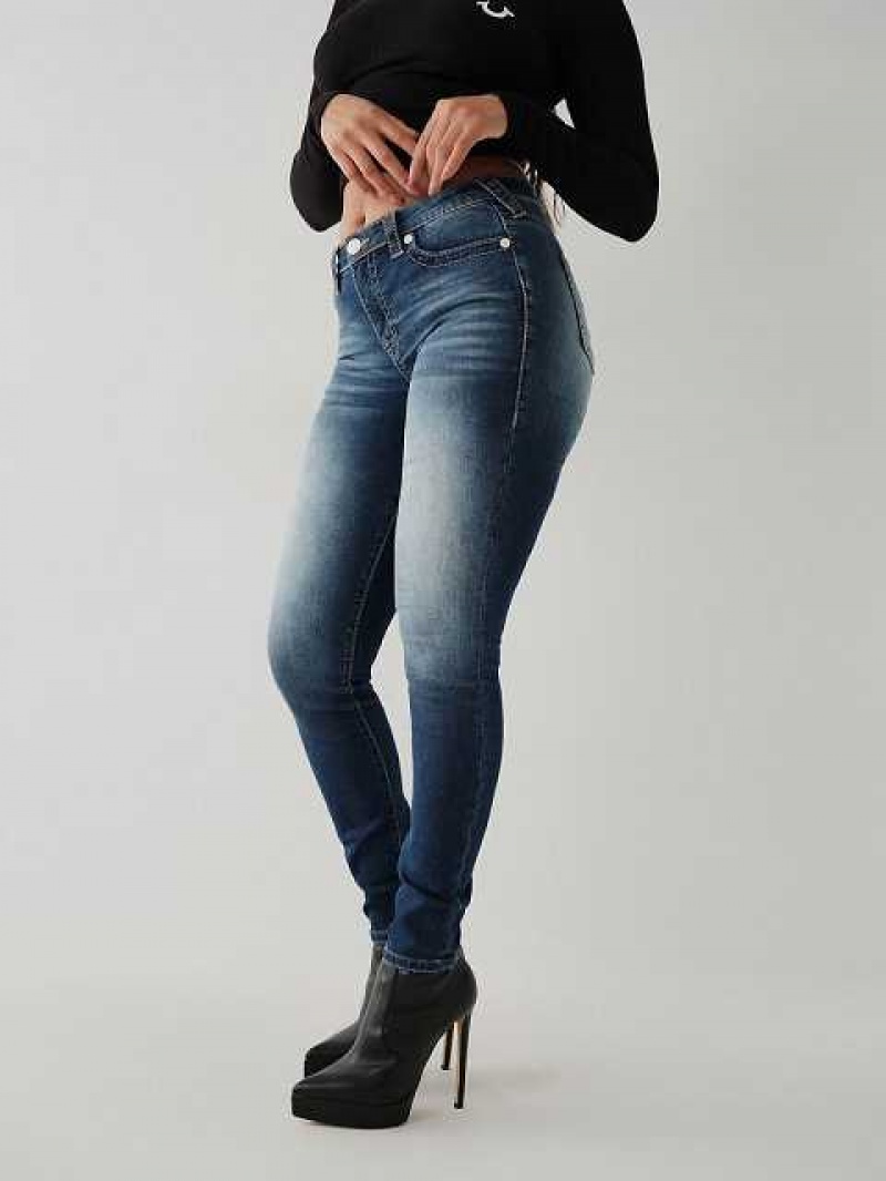 True Religion Jennie Big T Curvy Skinny Jeans Dam Blå | SKP948157