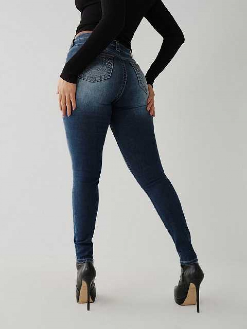 True Religion Jennie Big T Curvy Skinny Jeans Dam Blå | SKP948157