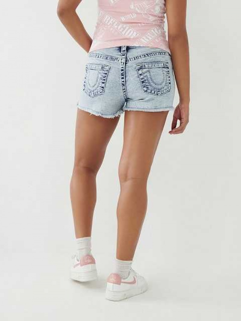 True Religion Jennie Big T Stitch Curvy Shorts Dam Tvätt | BRZ985602