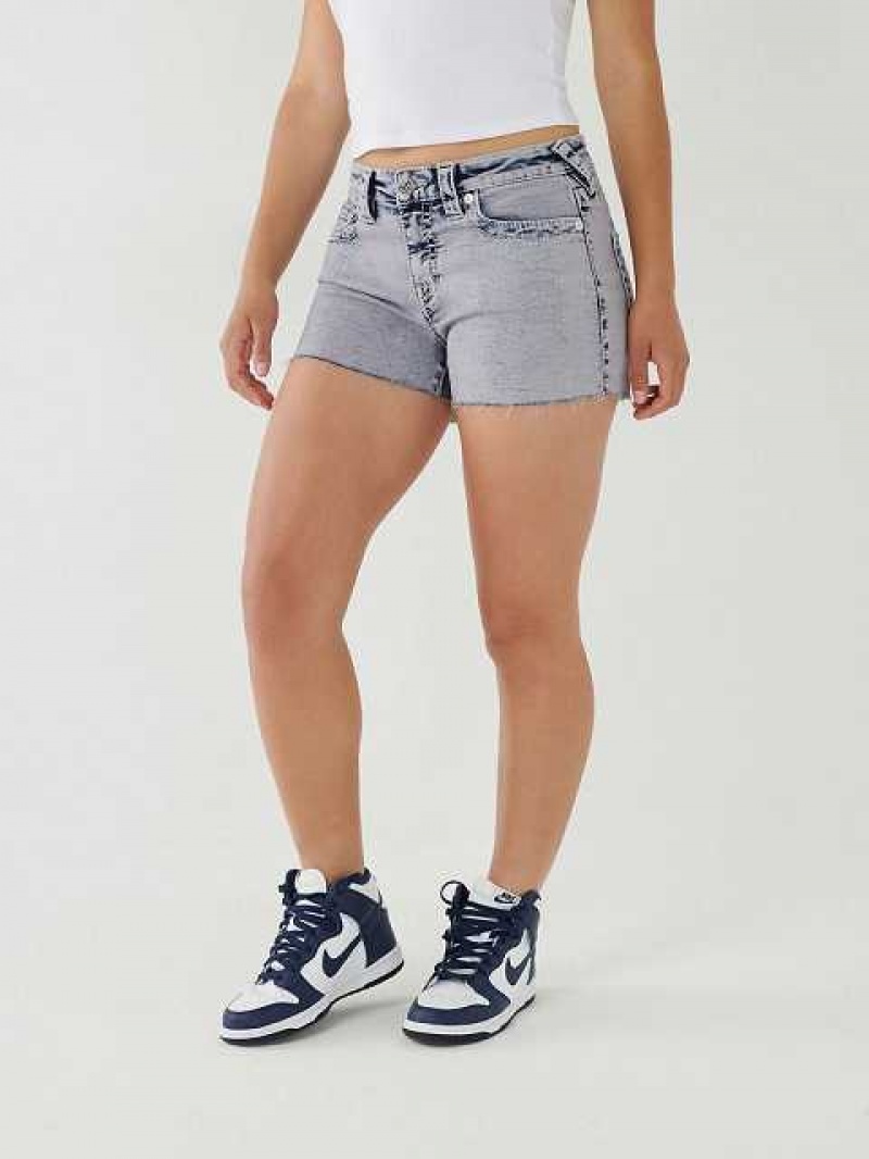 True Religion Jennie Big T Stitch Curvy Shorts Dam Lila | WPT075362