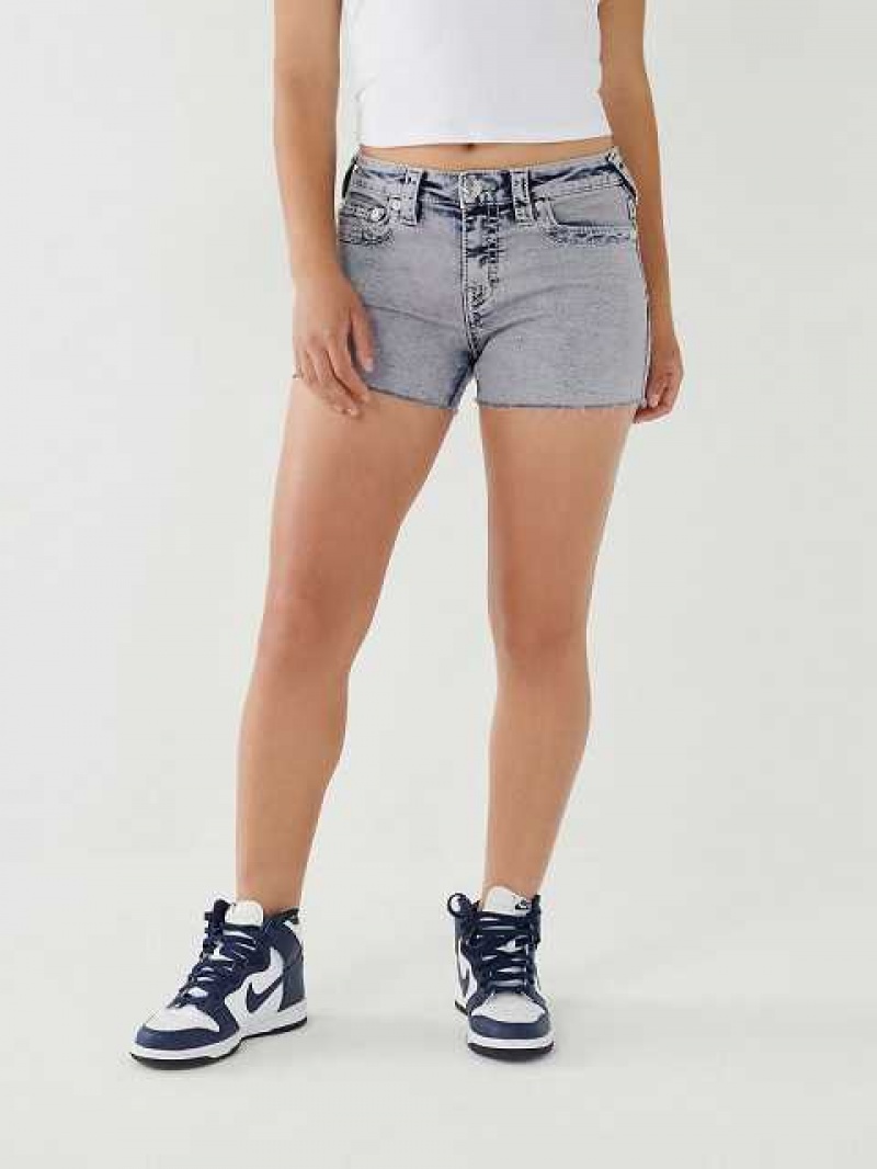 True Religion Jennie Big T Stitch Curvy Shorts Dam Lila | WPT075362