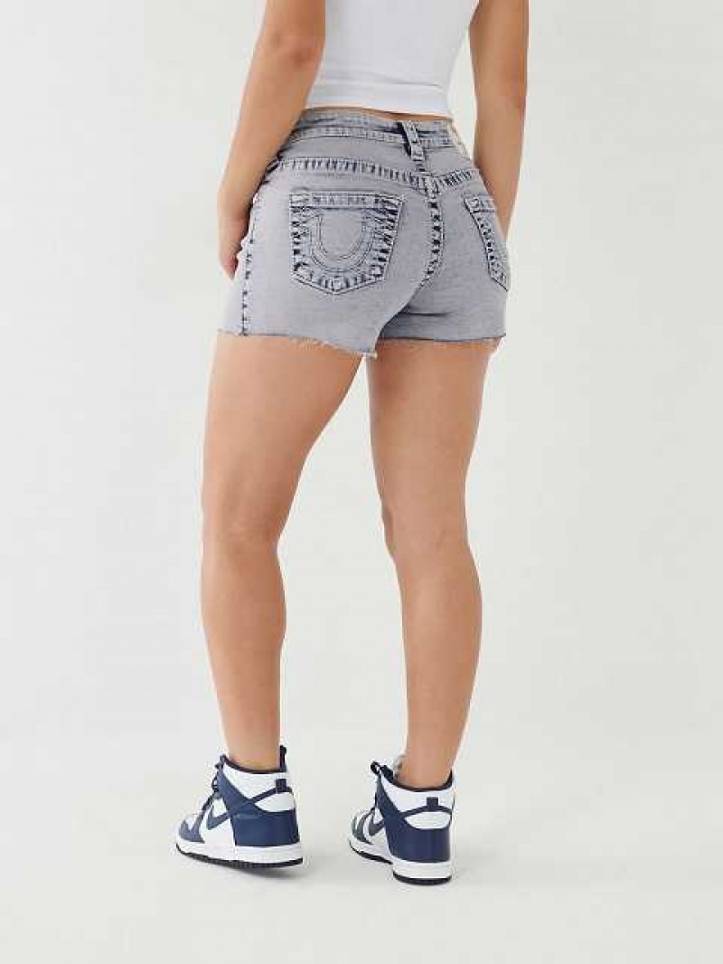 True Religion Jennie Big T Stitch Curvy Shorts Dam Lila | WPT075362