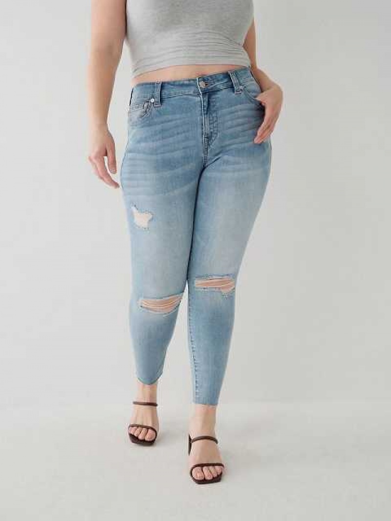 True Religion Jennie Curvy Ankle Skinny Jeans Dam Ljusblå | QHG075286