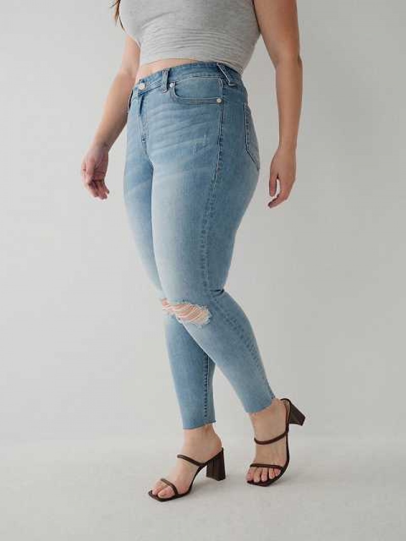 True Religion Jennie Curvy Ankle Skinny Jeans Dam Ljusblå | QHG075286