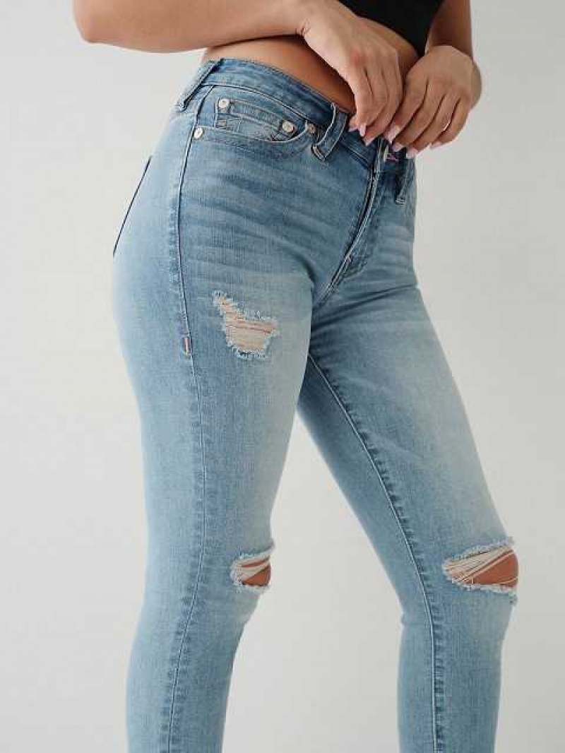 True Religion Jennie Curvy Ankle Skinny Jeans Dam Ljusblå | QHG075286