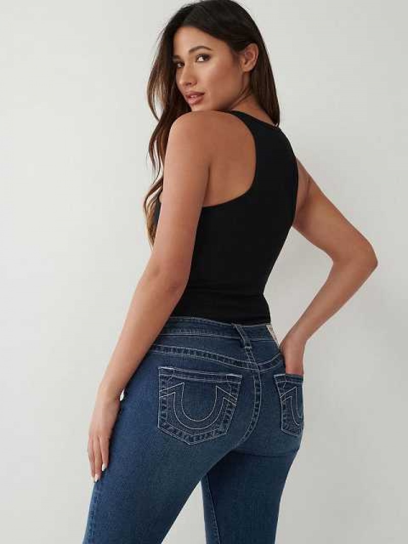 True Religion Jennie Curvy Ankle Skinny Jeans Dam Mörkblå | GRO389475