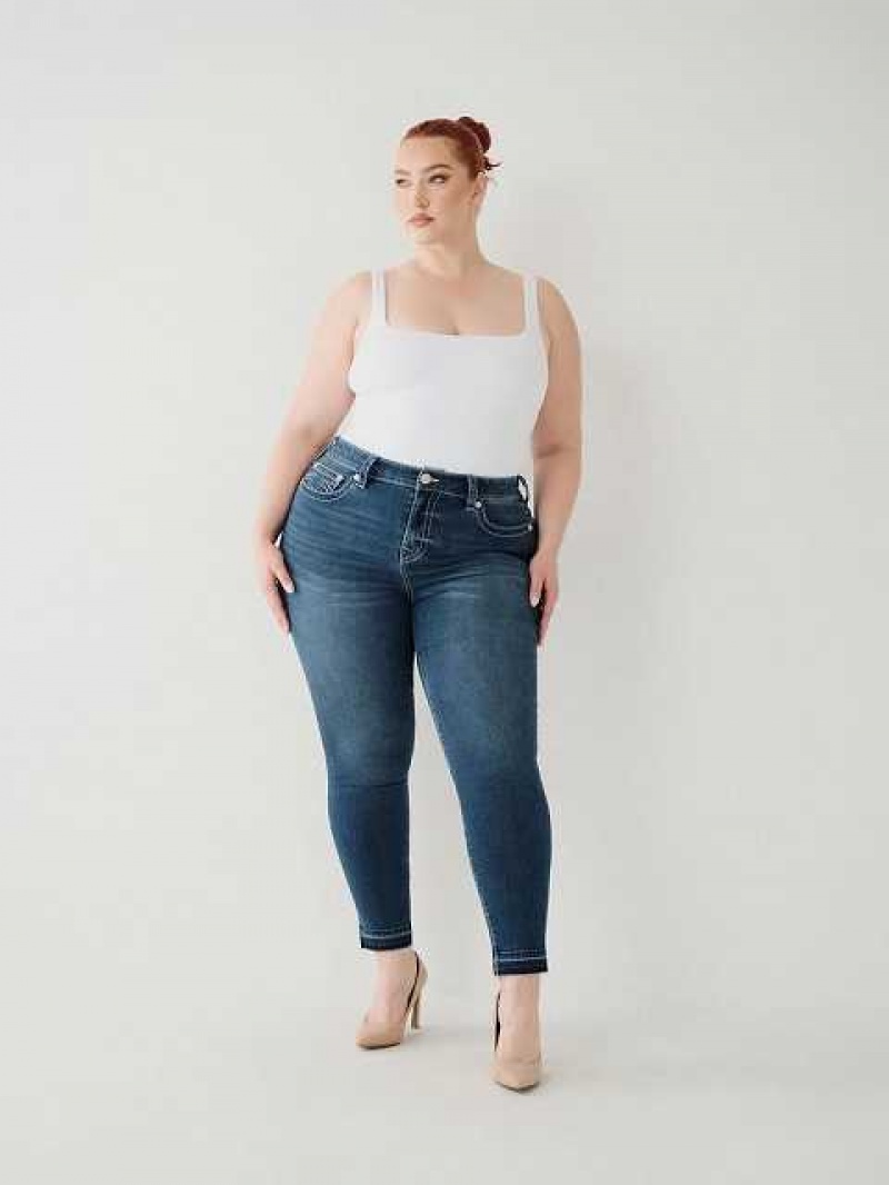 True Religion Jennie Curvy Ankle Skinny Jeans Dam Mörkblå | GRO389475