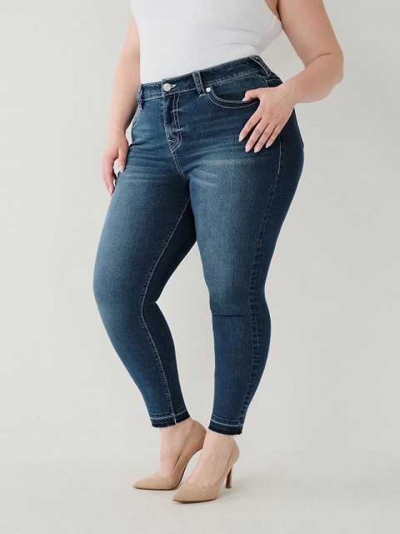 True Religion Jennie Curvy Ankle Skinny Jeans Dam Mörkblå | GRO389475