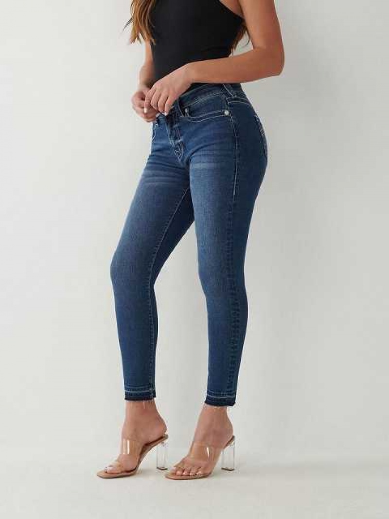 True Religion Jennie Curvy Ankle Skinny Jeans Dam Mörkblå | GRO389475