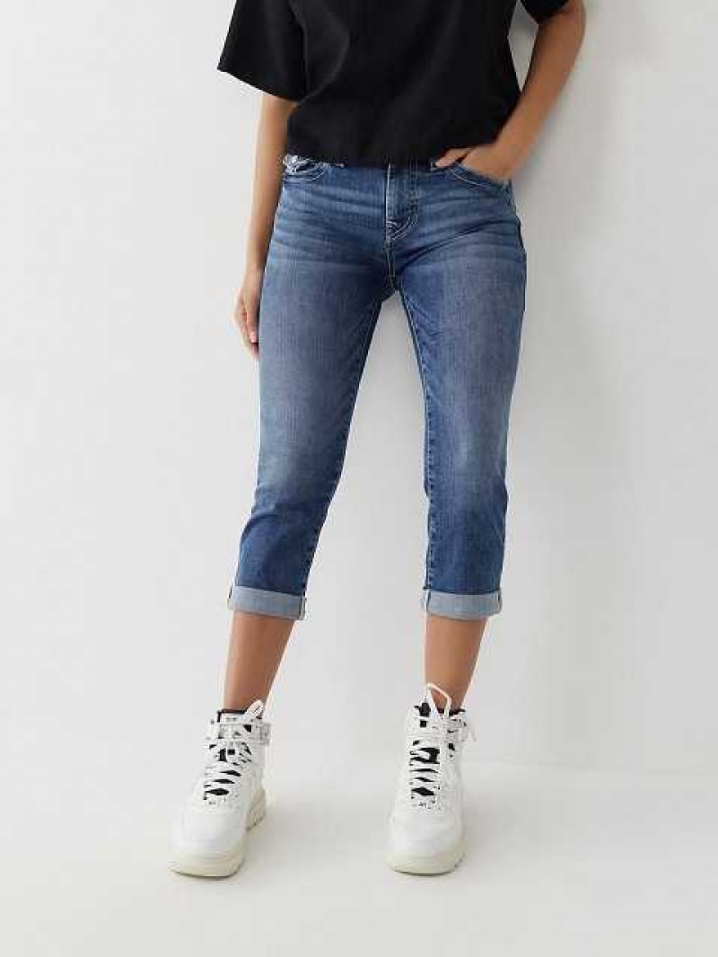 True Religion Jennie Curvy Crop Skinny Jeans Dam Tvätt | EOY795608