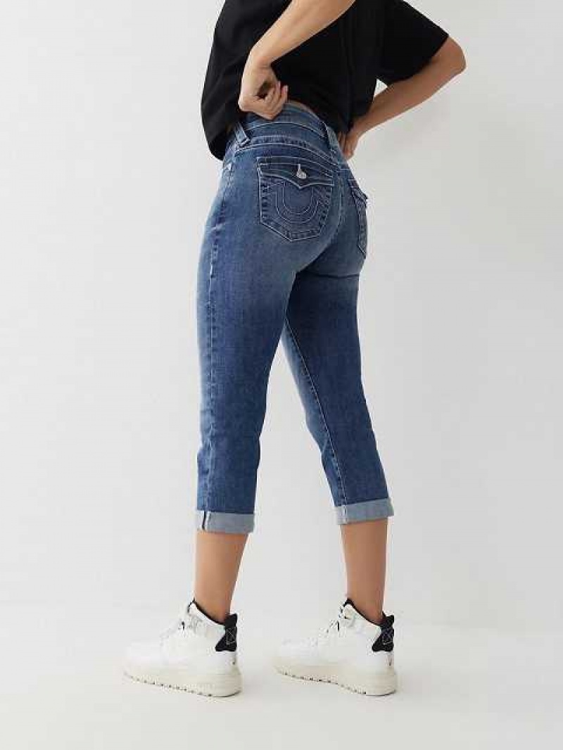 True Religion Jennie Curvy Crop Skinny Jeans Dam Tvätt | EOY795608