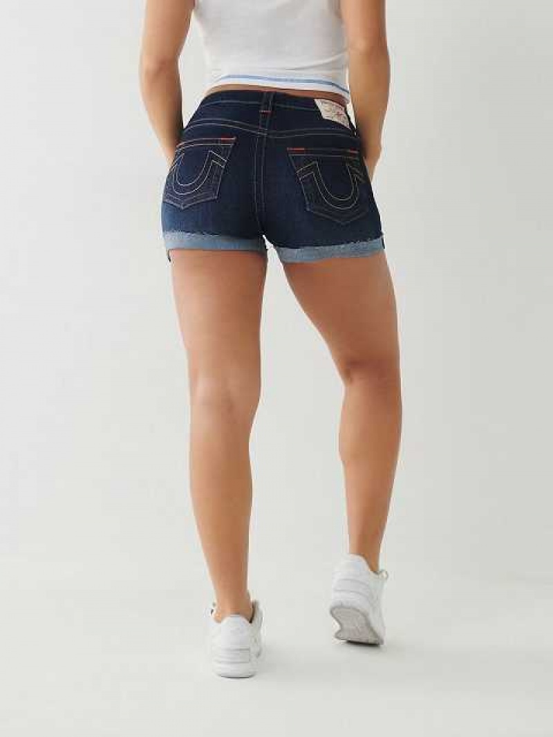 True Religion Jennie Curvy Shorts Dam Mörkblå | WMN245138