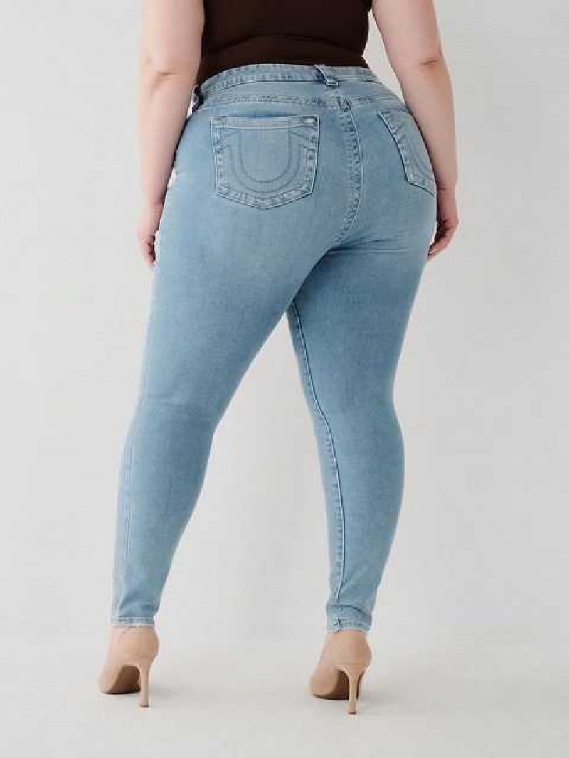 True Religion Jennie High Rise Curvy Skinny Jeans Dam Blå | DVL719032