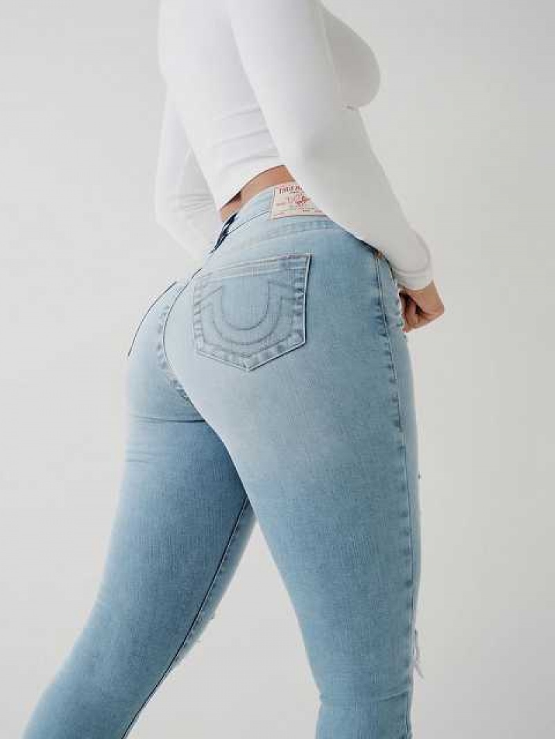 True Religion Jennie High Rise Curvy Skinny Jeans Dam Blå | DVL719032