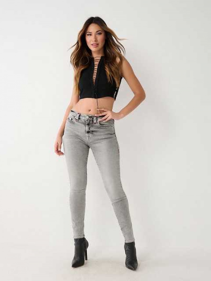 True Religion Jennie High Rise Skinny Jeans Dam Mörkgrå | EHD372051