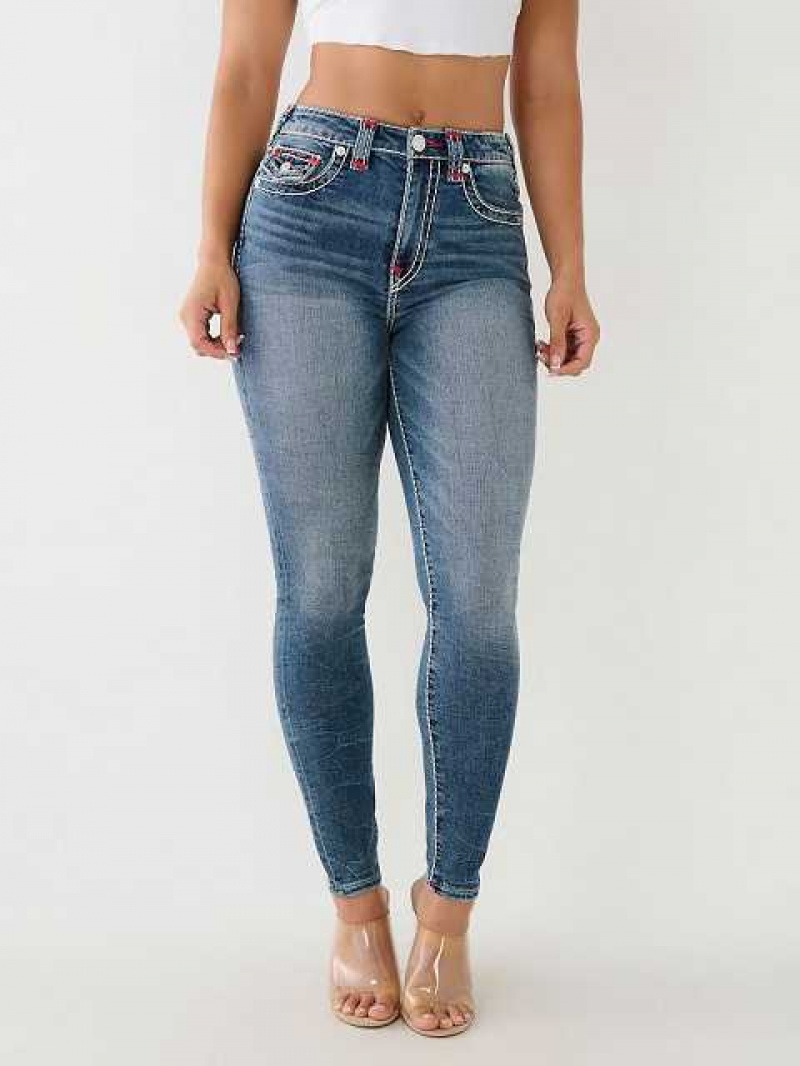 True Religion Jennie Hr Skinny Jeans Dam Blå | RYA536914