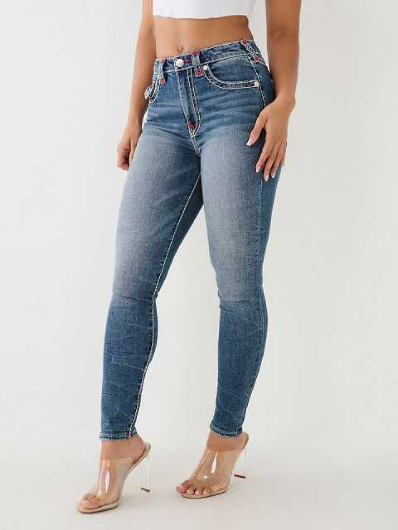 True Religion Jennie Hr Skinny Jeans Dam Blå | RYA536914