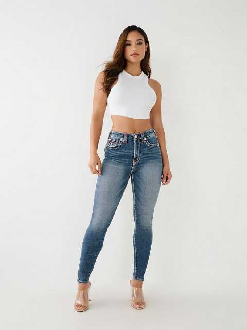 True Religion Jennie Hr Skinny Jeans Dam Blå | RYA536914