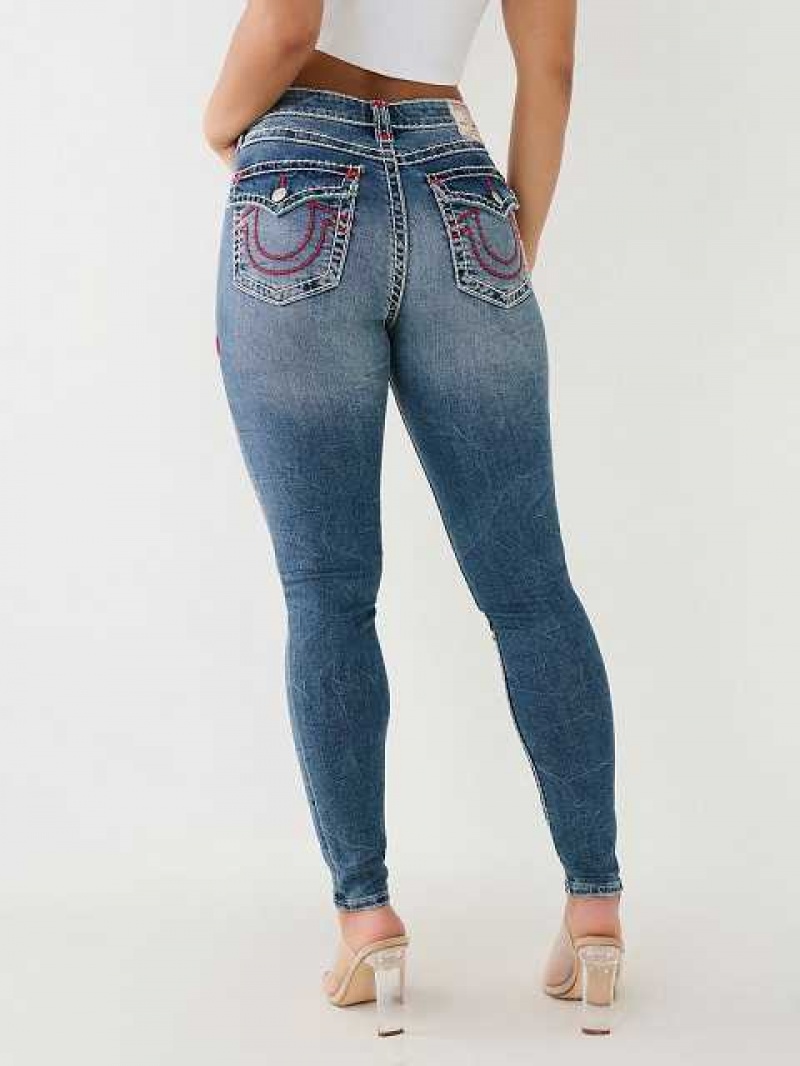 True Religion Jennie Hr Skinny Jeans Dam Blå | RYA536914