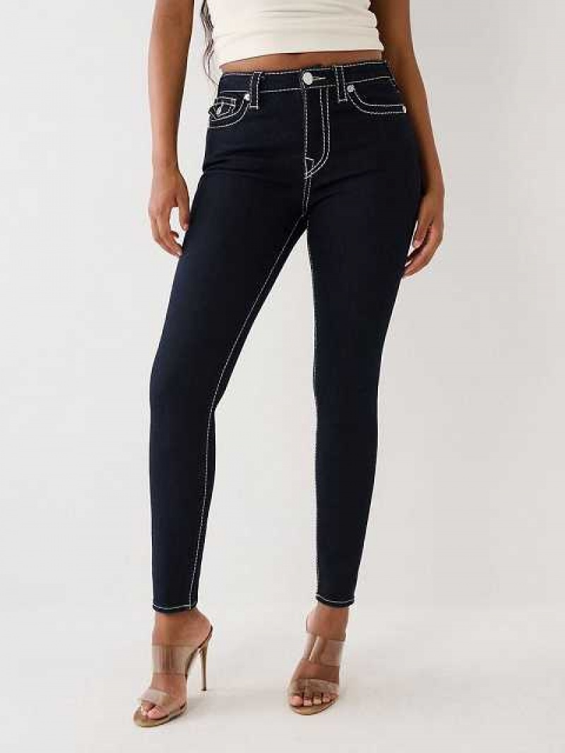 True Religion Jennie Lurex Big T High Rise Curvy Skinny Jeans Dam Body Rinse | CVI971608