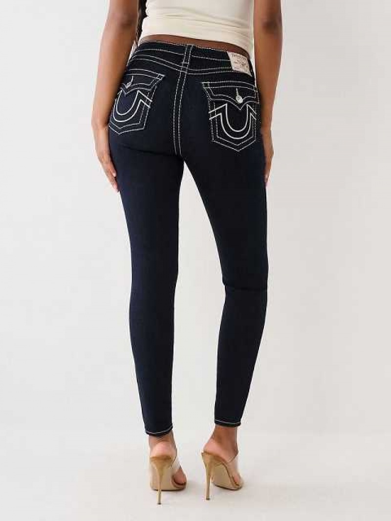 True Religion Jennie Lurex High Rise Skinny Jeans Dam Body Rinse | AQE247581