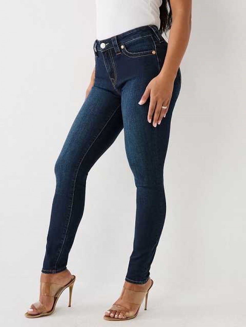 True Religion Jennie Mid Rise Curvy Skinny Jeans Dam Mörktvätt | LCD401865