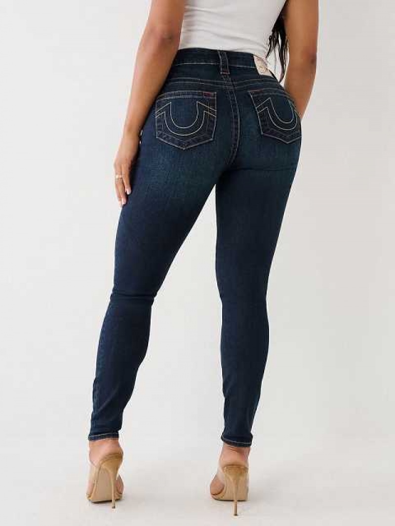 True Religion Jennie Mid Rise Curvy Skinny Jeans Dam Mörktvätt | LCD401865