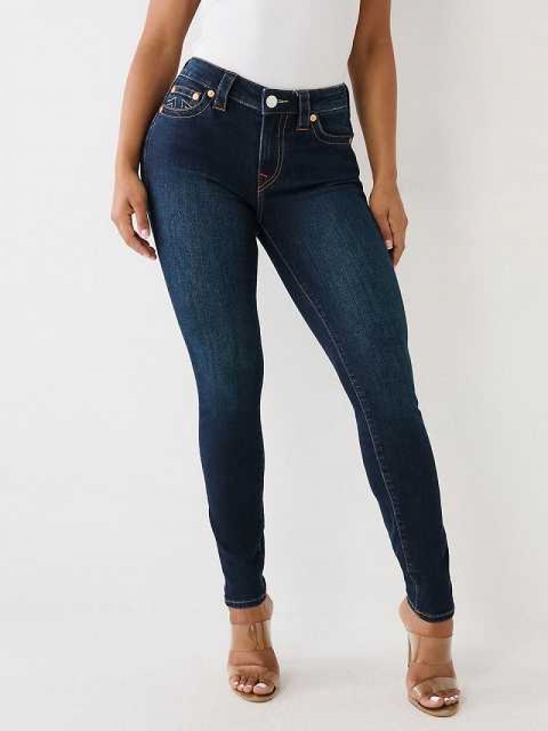 True Religion Jennie Mid Rise Curvy Skinny Jeans Dam Mörktvätt | LCD401865