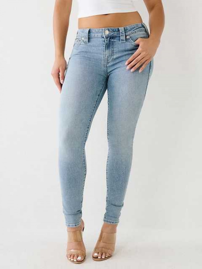 True Religion Jennie Mid Rise Curvy Skinny Jeans Dam Blå | XBC964821