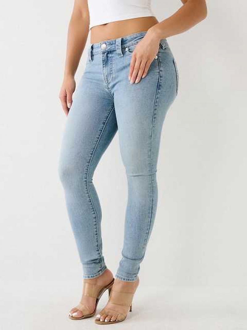 True Religion Jennie Mid Rise Curvy Skinny Jeans Dam Blå | XBC964821