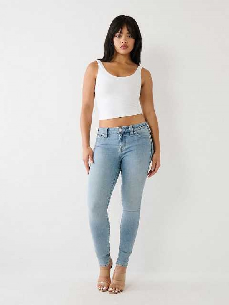 True Religion Jennie Mid Rise Curvy Skinny Jeans Dam Blå | XBC964821