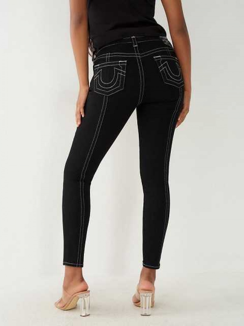 True Religion Jennie Mid Rise Curvy Skinny Jeans Dam Svarta | GKN867493