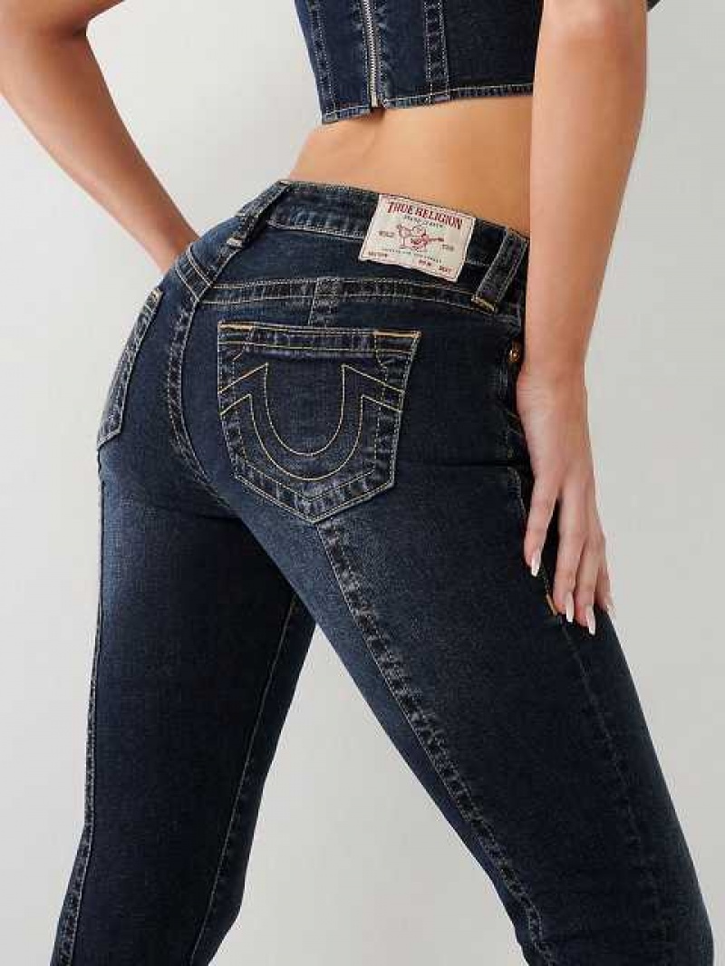 True Religion Jennie Mid Rise Curvy Skinny Jeans Dam Marinblå | ZLM947321