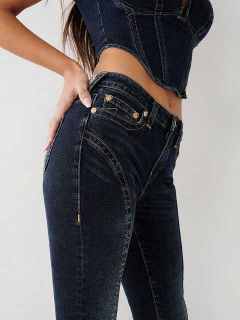 True Religion Jennie Mid Rise Curvy Skinny Jeans Dam Marinblå | ZLM947321