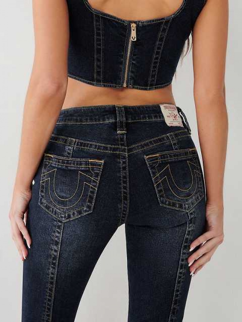 True Religion Jennie Mid Rise Curvy Skinny Jeans Dam Marinblå | ZLM947321