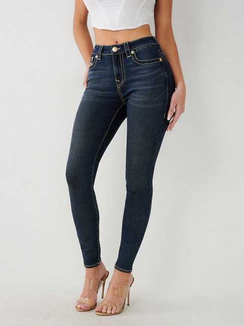 True Religion Jennie Mid Rise Curvy Skinny Jeans Dam Aizome | ZFG384256