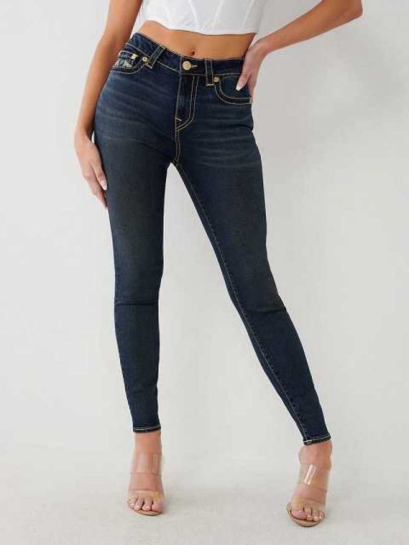 True Religion Jennie Mid Rise Curvy Skinny Jeans Dam Aizome | ZFG384256