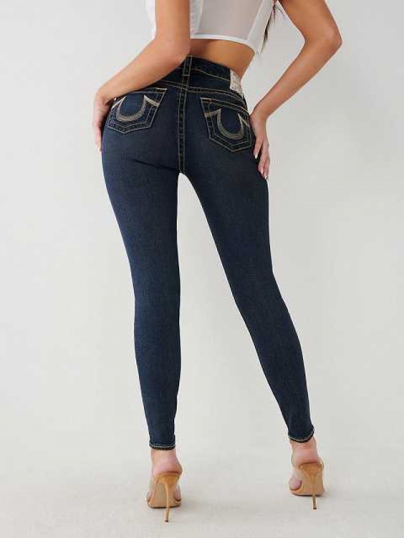 True Religion Jennie Mid Rise Curvy Skinny Jeans Dam Aizome | ZFG384256