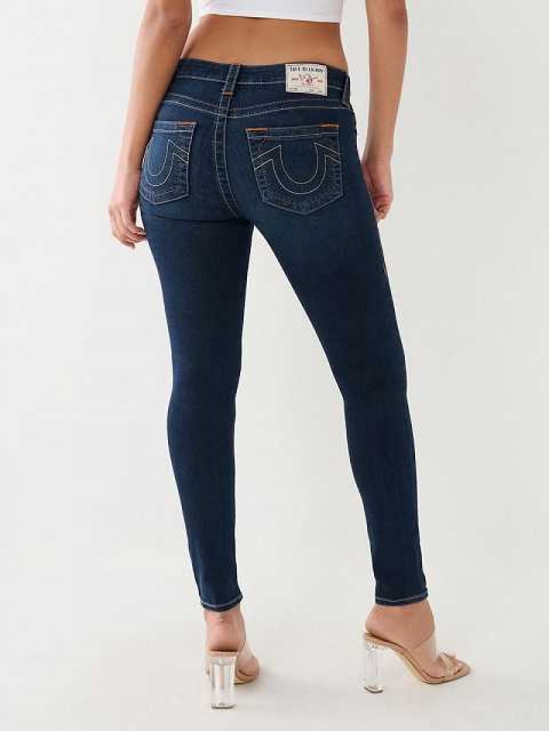 True Religion Jennie Mid Rise Curvy Skinny Jeans Dam Blå | FMH821739