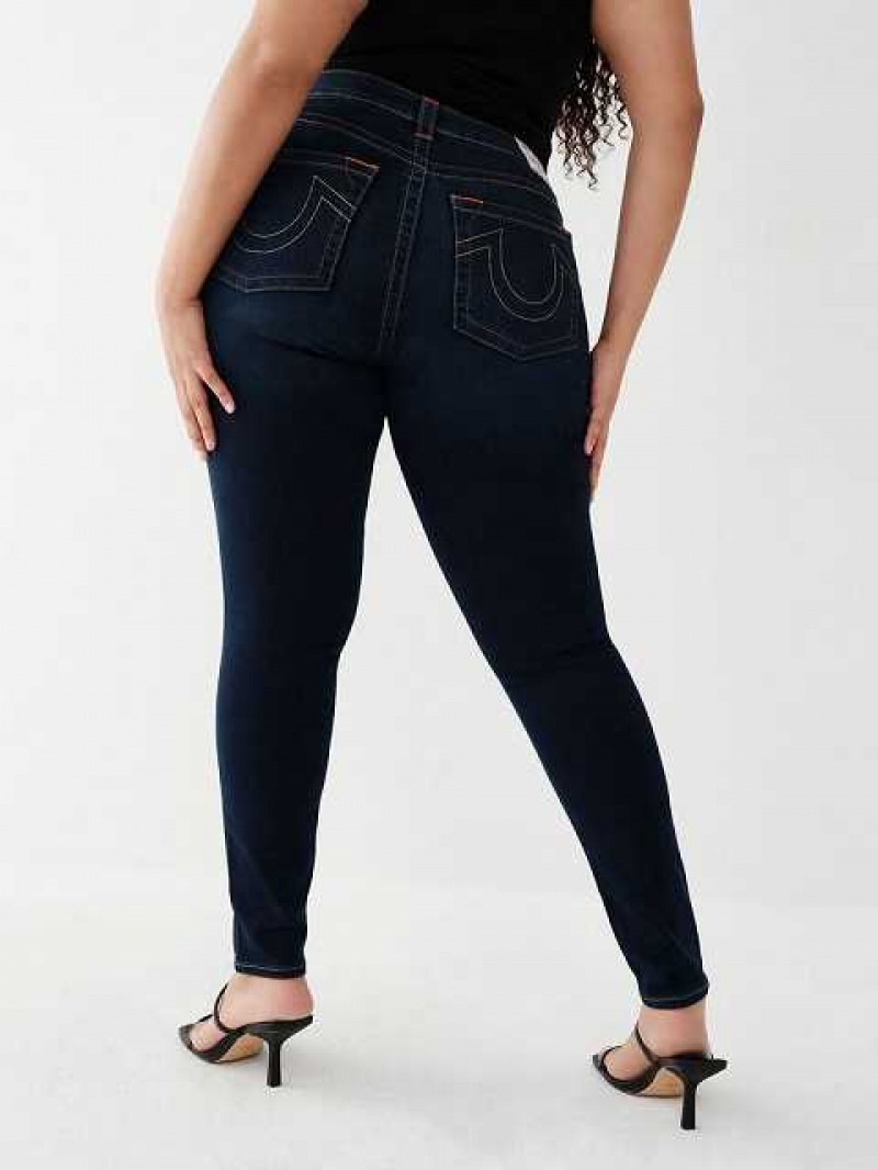 True Religion Jennie Mid Rise Curvy Skinny Jeans Dam Blå | FMH821739