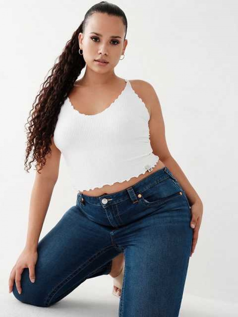 True Religion Jennie Mid Rise Curvy Skinny Jeans Dam Marinblå | EWU306149